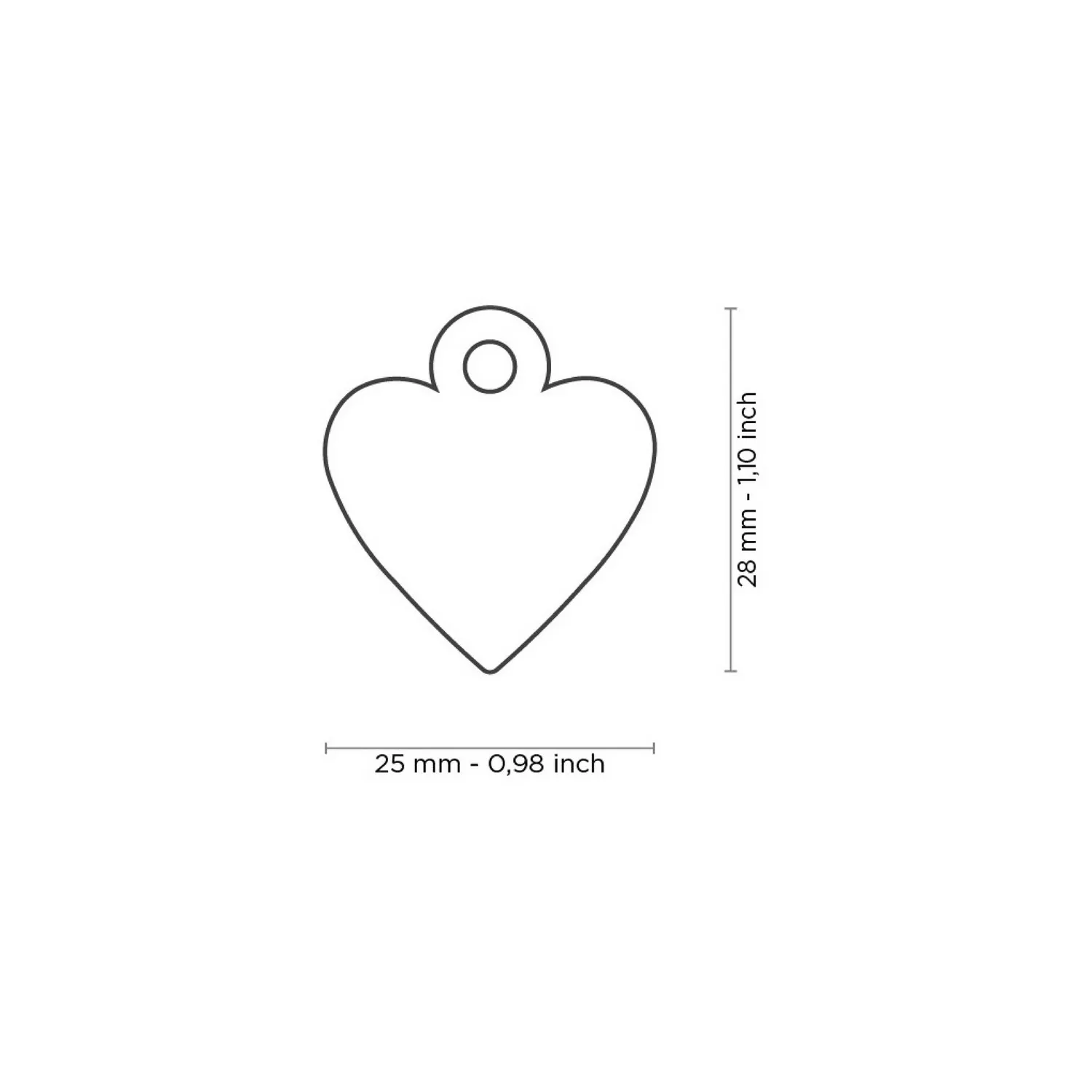 Placa Ident Corazon Pequeno Aluminio Azul Basic 4