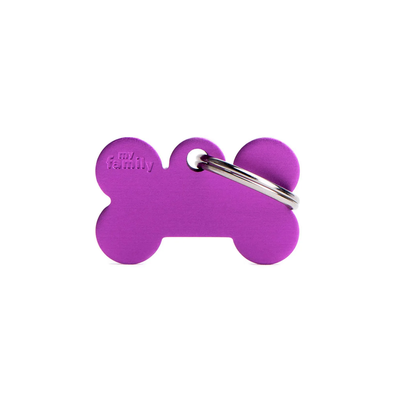 Placa Ident Hueso Pequeno Aluminio Morado Basic