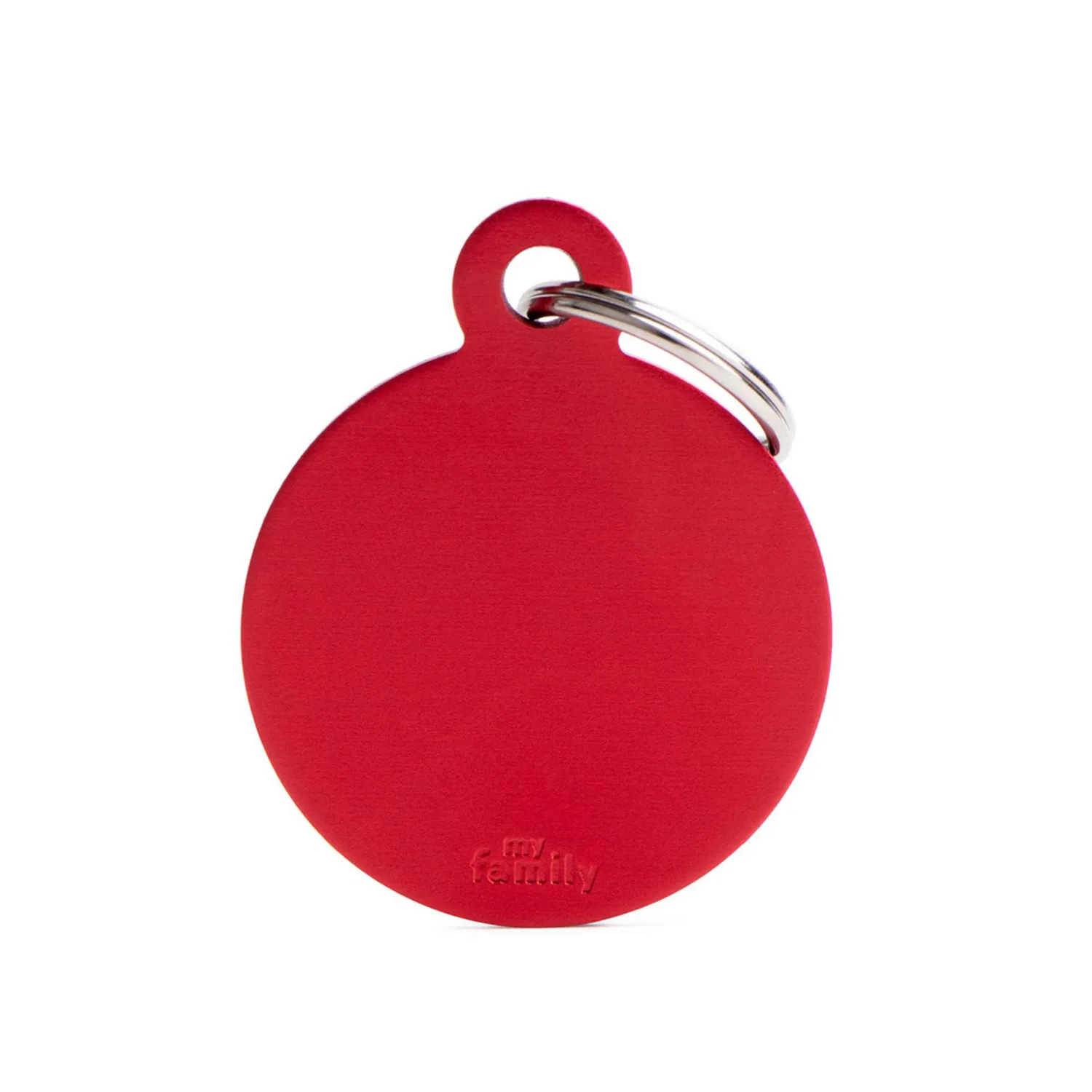 Placa Ident Circulo Grande Aluminio Rojo Basic
