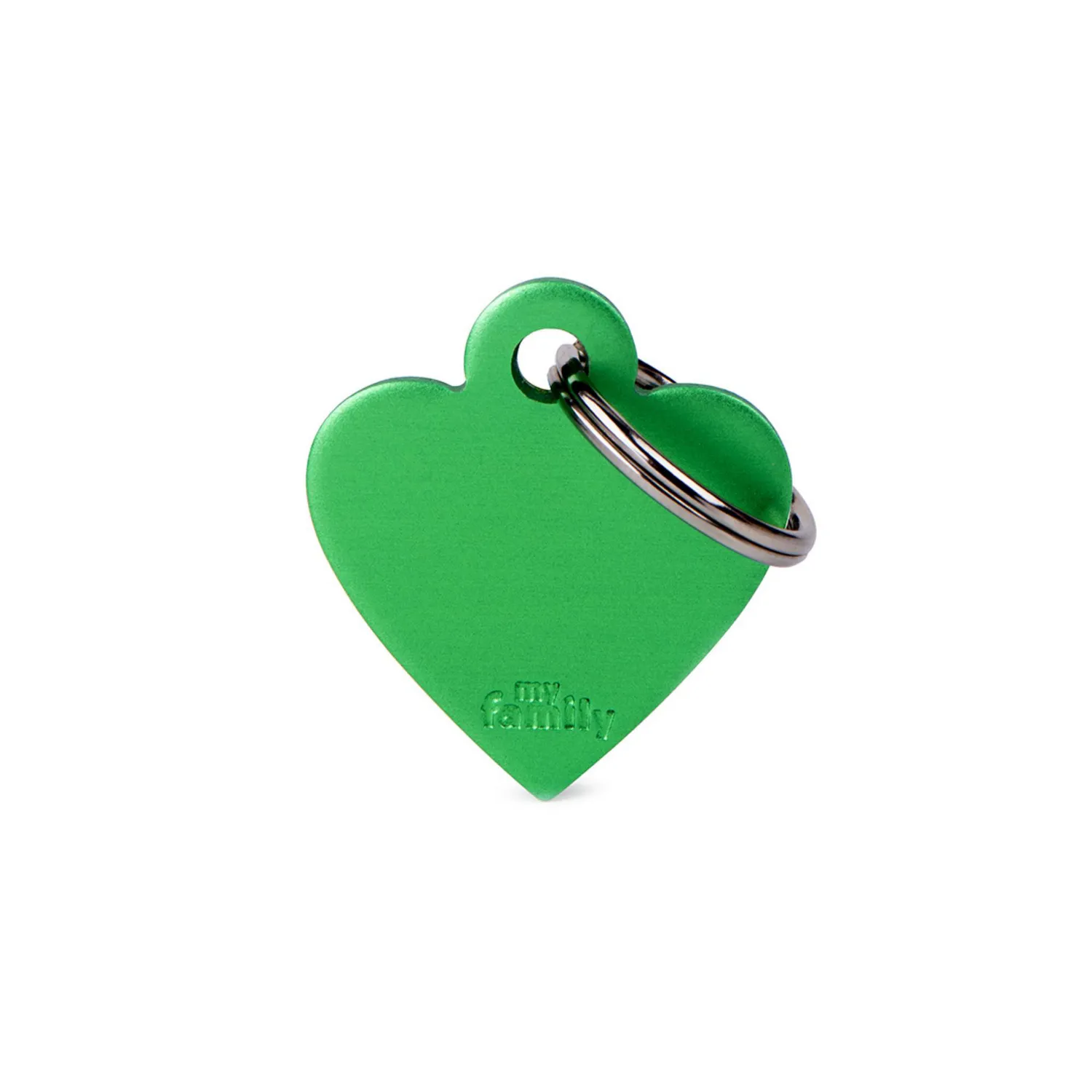 Placa Ident Corazon Pequeno Aluminio Verd Basic