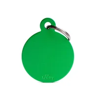 Placa Ident Circulo Grande Aluminio Verde Basic