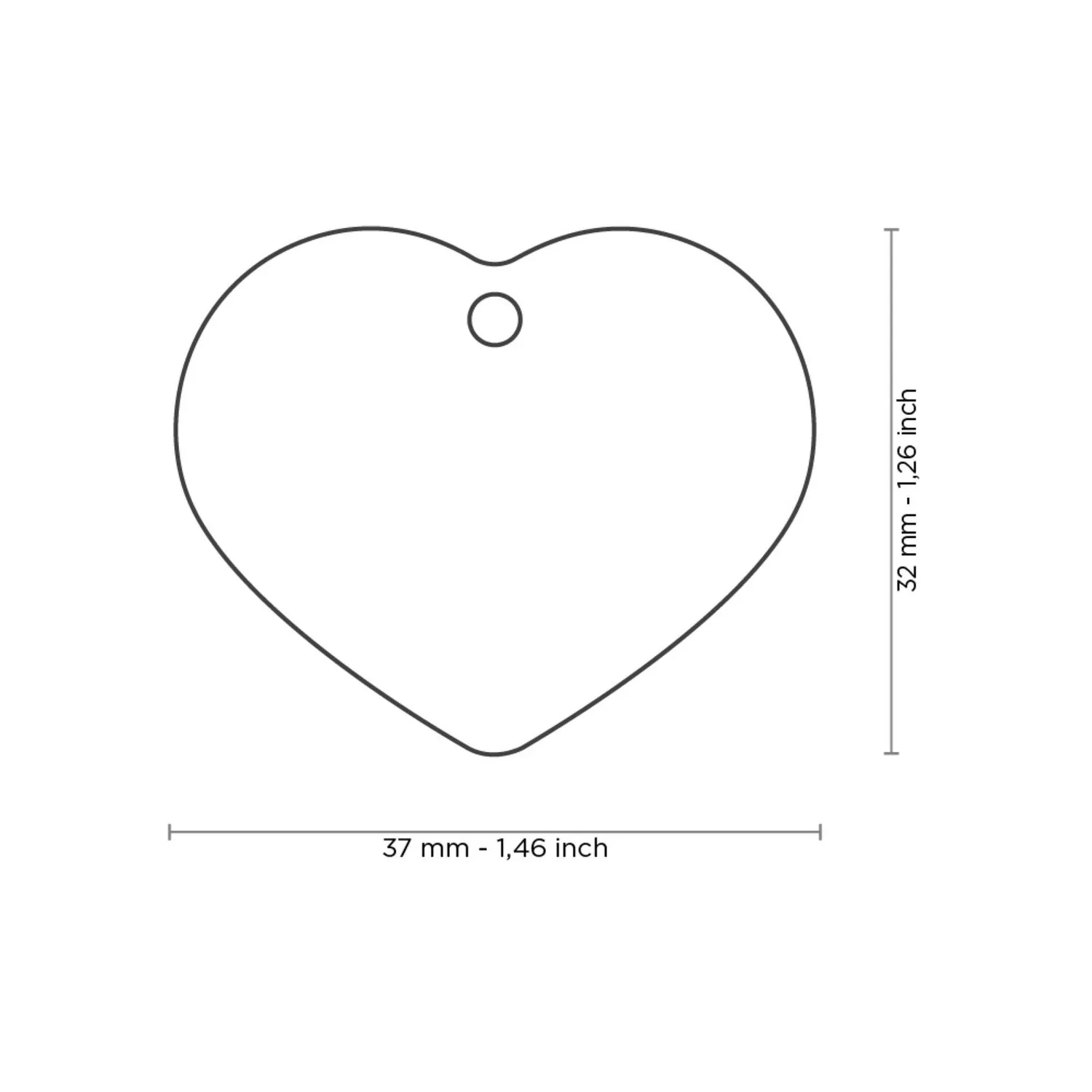 Placa Ident Corazon Grande Aluminio Celest Basi 3