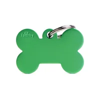 Placa Ident Hueso Grande Aluminio Verde Basic