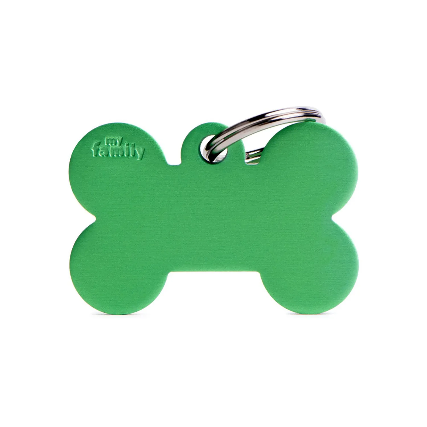Placa Ident Hueso Grande Aluminio Verde Basic
