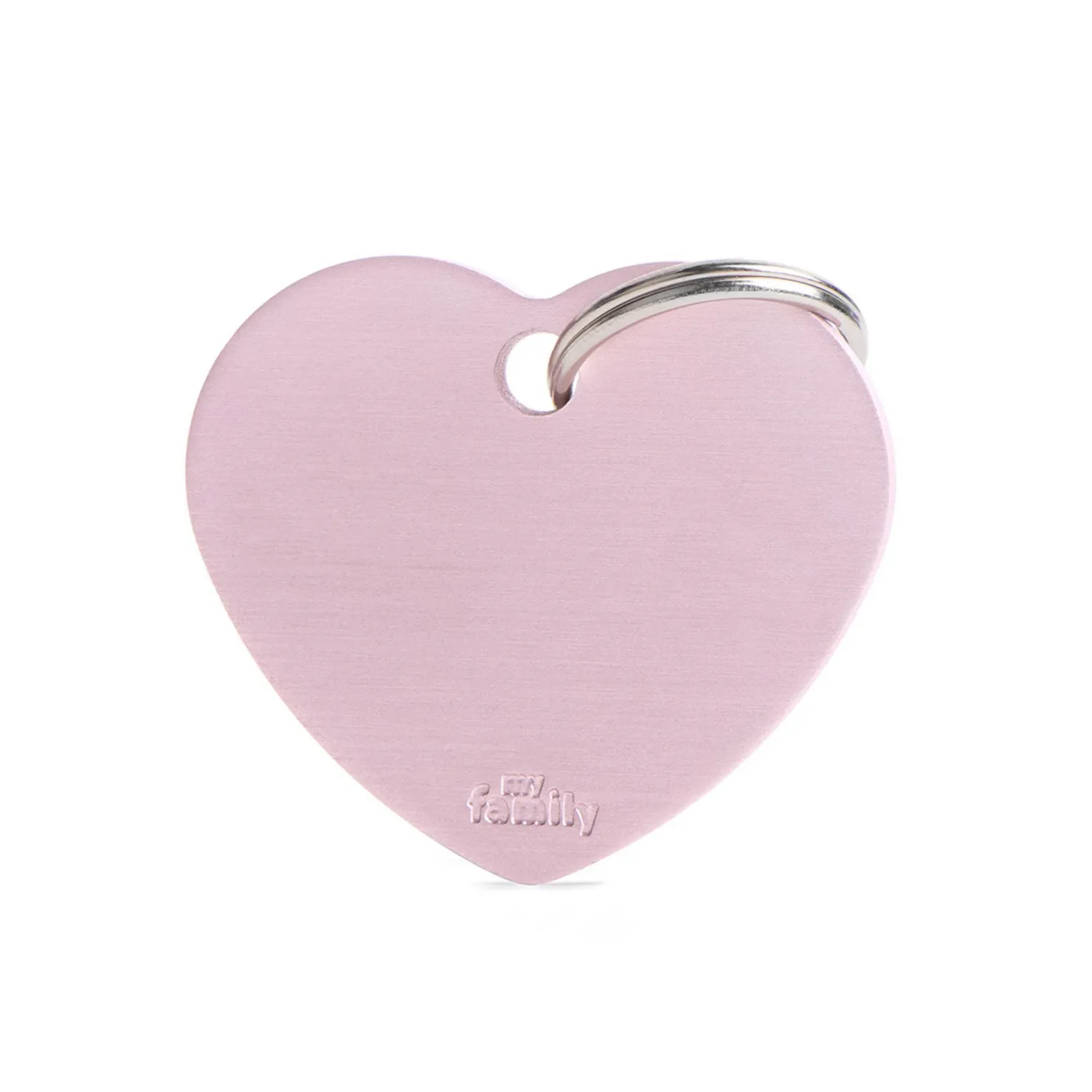 Placa Ident Corazon Grande Aluminio Rosa Basic