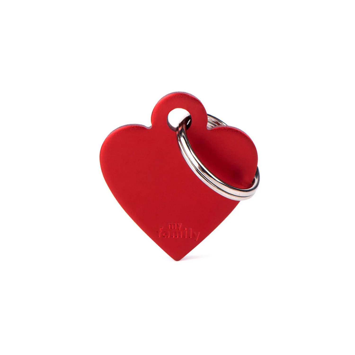 Placa Ident Corazon Pequeno Aluminio Rojo Basic