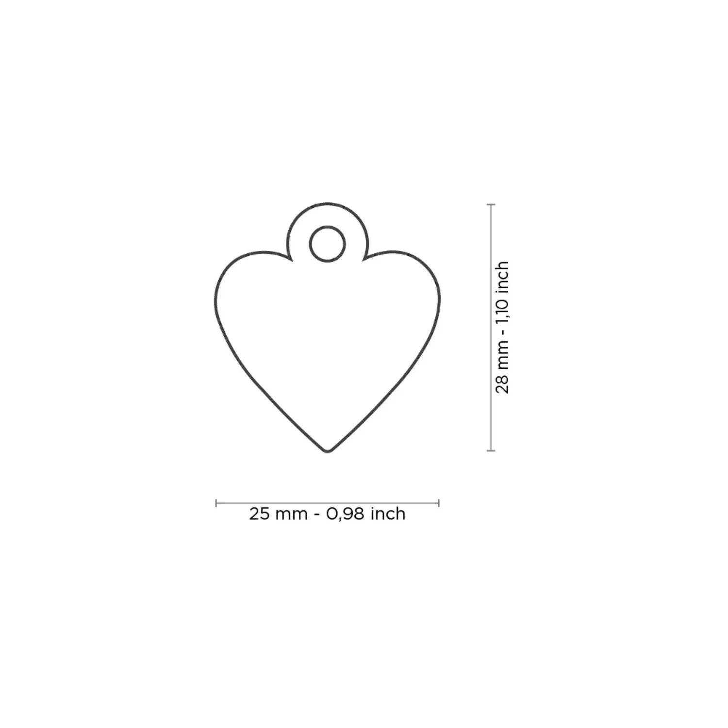 Placa Ident Corazon Pequeno Aluminio Rojo Basic