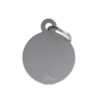 Placa Ident Circulo Grande Aluminio Gris Basic