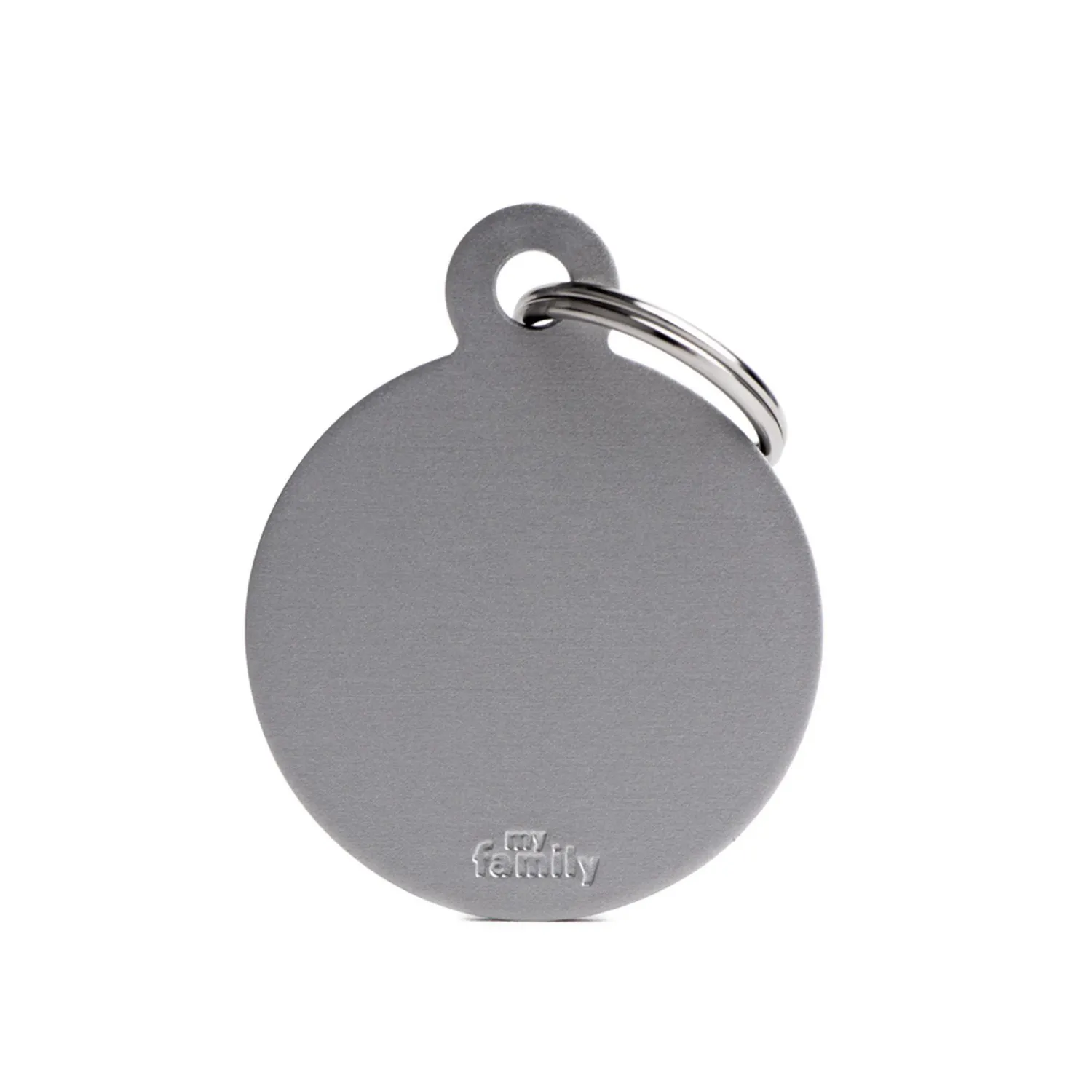 Placa Ident Circulo Grande Aluminio Gris Basic