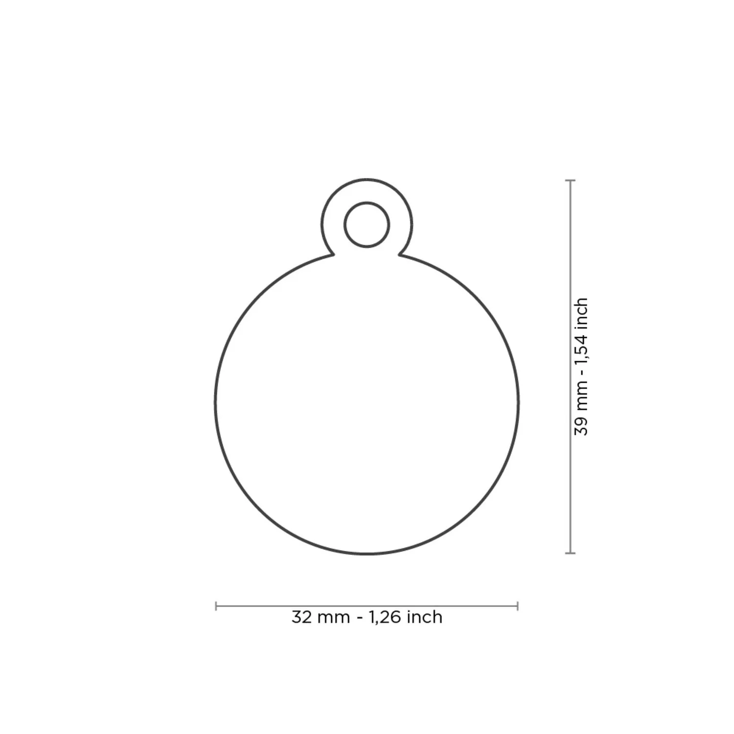 Placa Ident Circulo Grande Aluminio Gris Basic 3