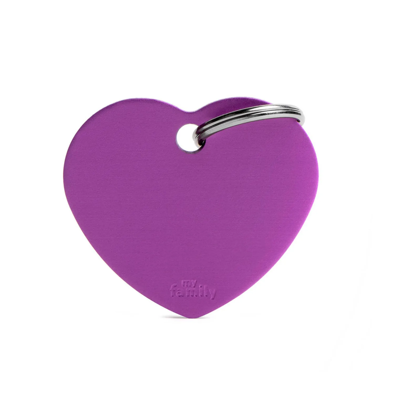 Placa Ident Corazon Grande Aluminio Morad Basic