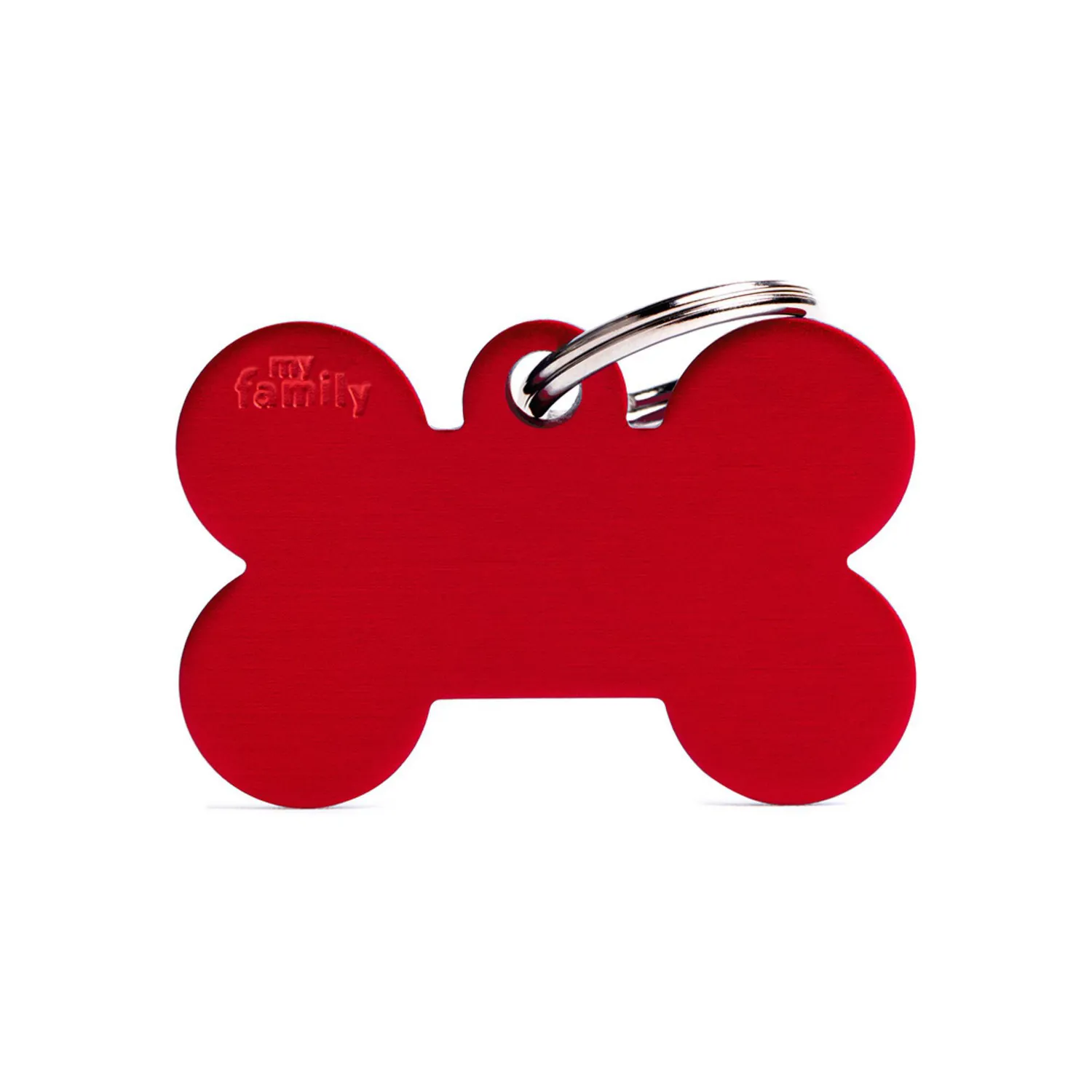 Placa Ident Hueso Grande Aluminio Rojo Basic