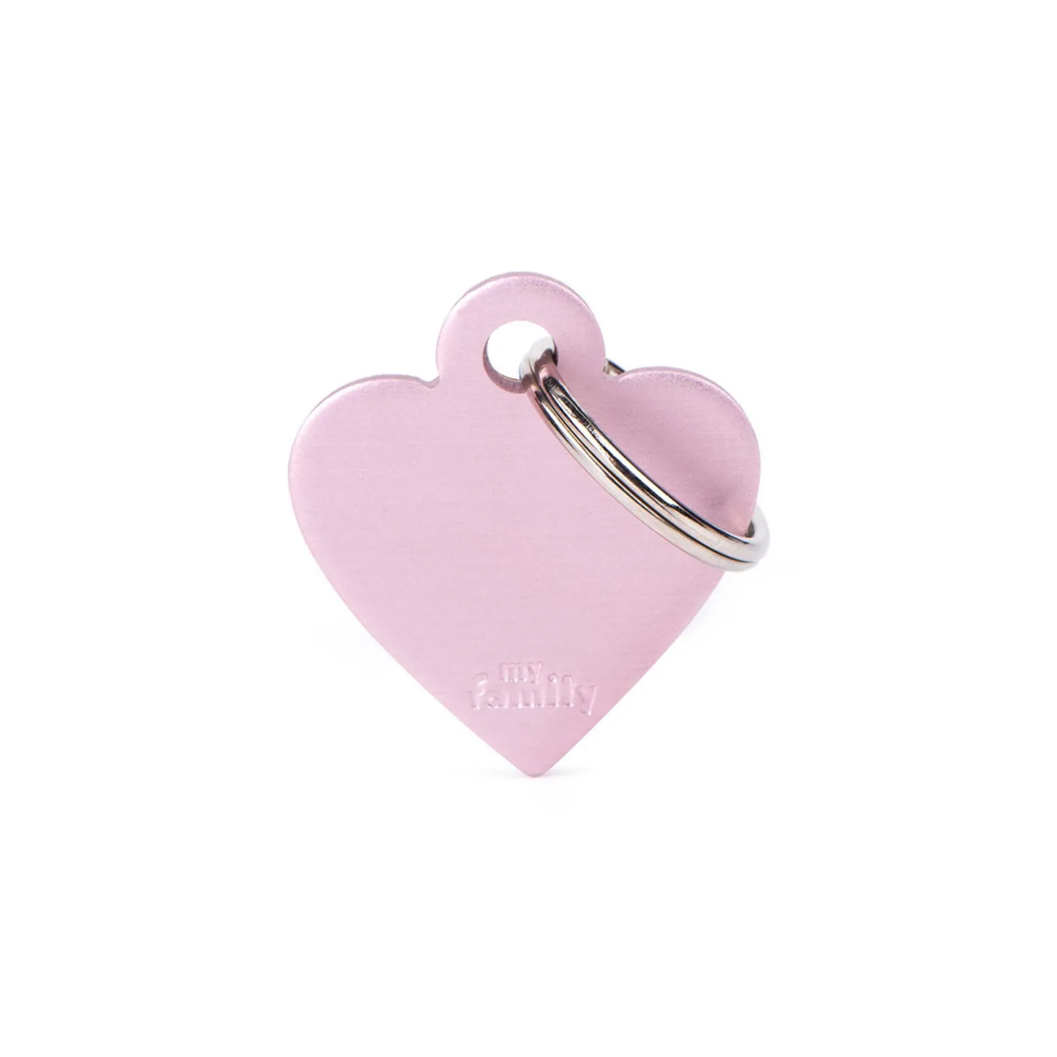 Placa Ident Corazon Pequeno Aluminio Rosa Basic