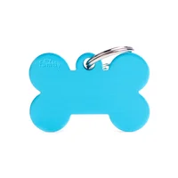 Placa Ident Hueso Grande Aluminio Celeste Basic