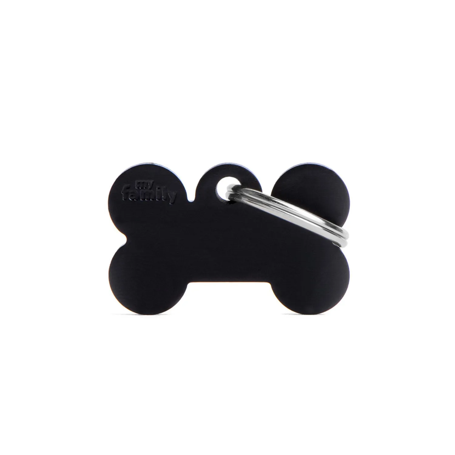 Placa Ident Hueso Pequeno Aluminio Negro Basic