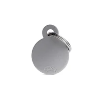 Placa Ident Circulo Pequeno Aluminio Gris Basic