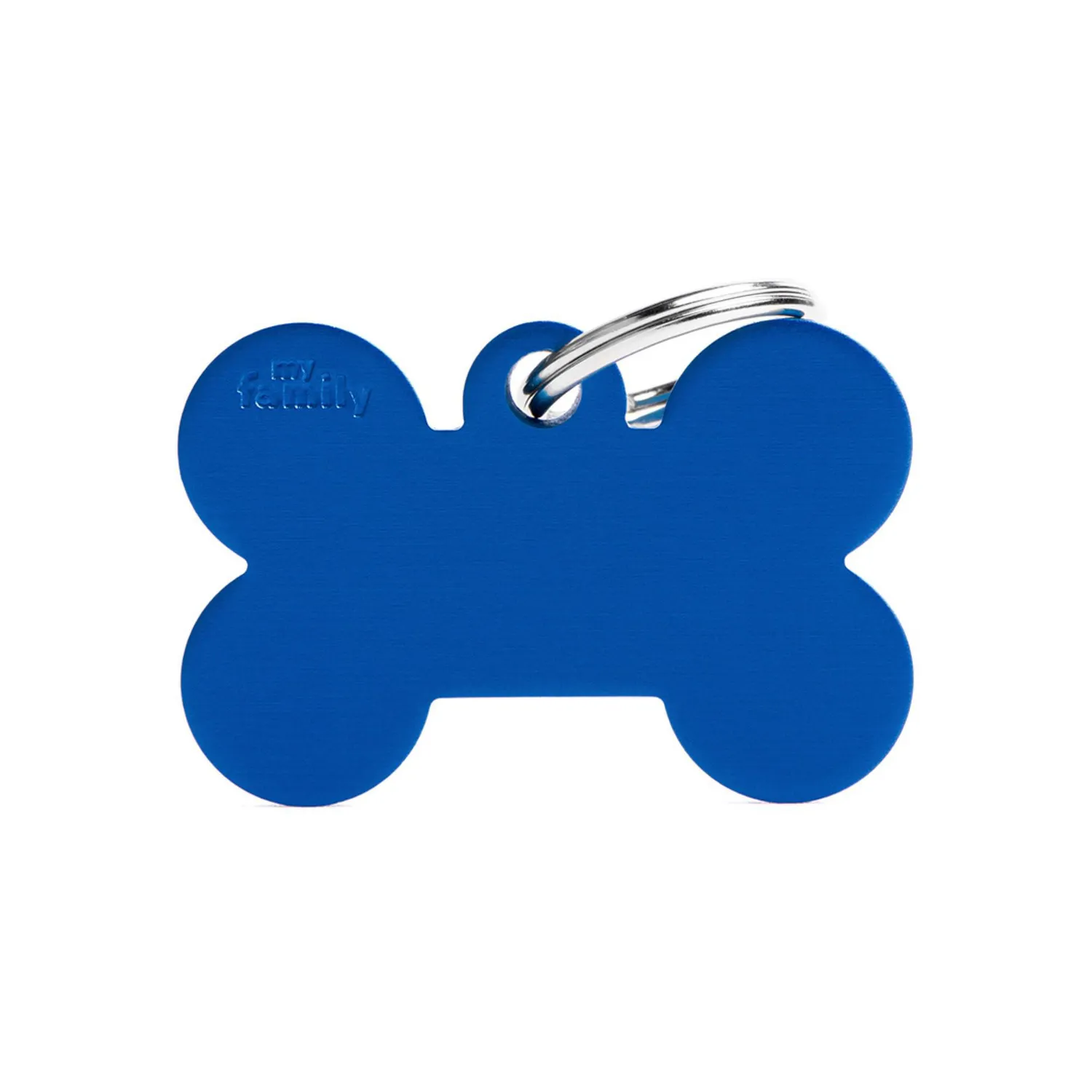 Placa Ident Hueso Grande Aluminio Azul Basic
