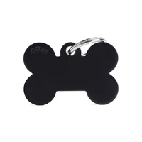 Placa Ident Hueso Grande Aluminio Negro Basic