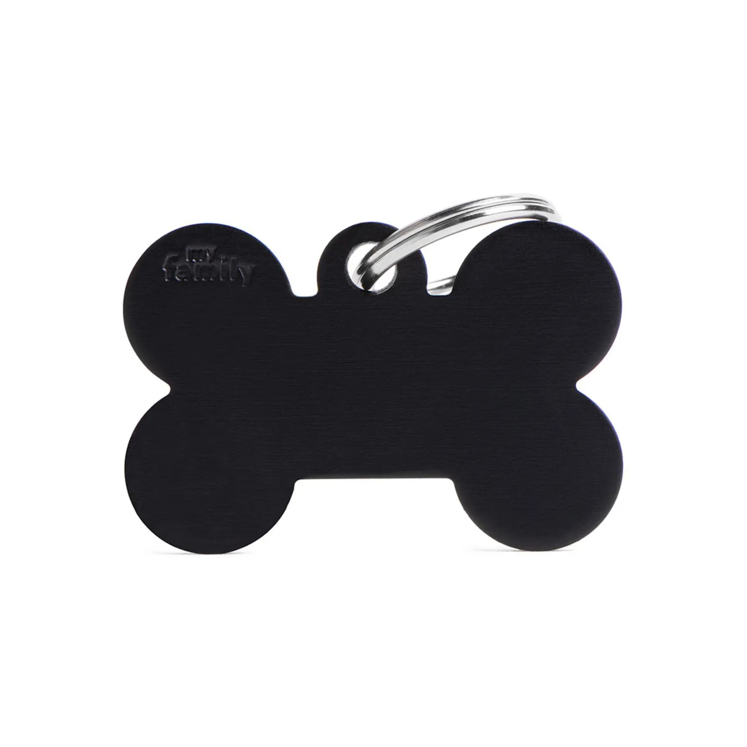 Placa Ident Hueso Grande Aluminio Negro Basic