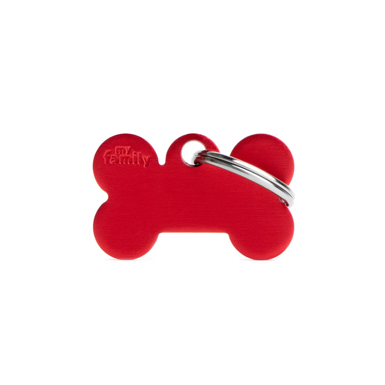 Placa Ident Hueso Pequeno Aluminio Rojo Basic