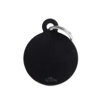Placa Ident Circulo Grande Aluminio Negro Basic