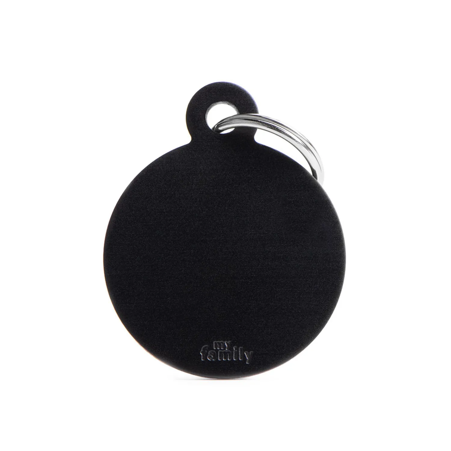 Placa Ident Circulo Grande Aluminio Negro Basic