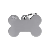 Placa Ident Hueso Grande Aluminio Gris Basic