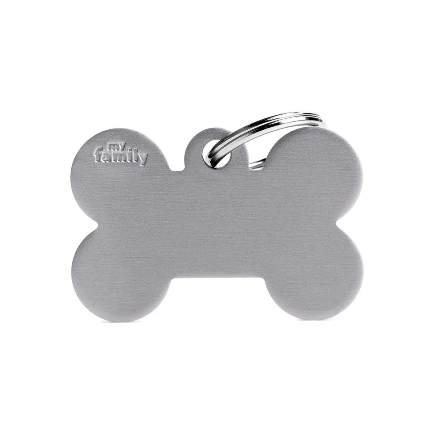 Placa Ident Hueso Grande Aluminio Gris Basic
