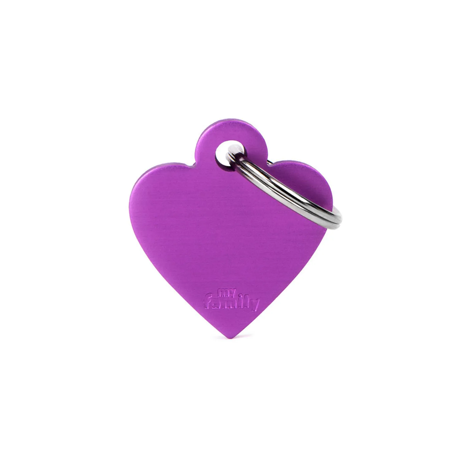 Placa Ident Corazon Peque Aluminio Morado Basic