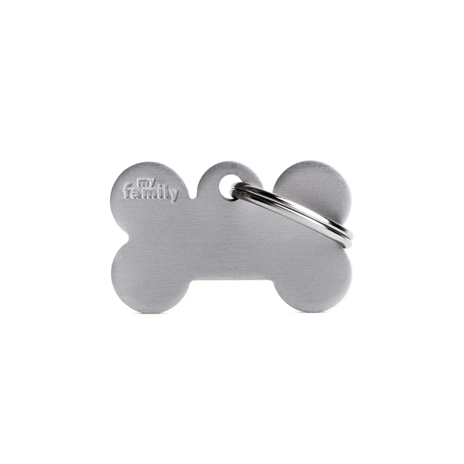 Placa Ident Hueso Pequeno Aluminio Gris Basic