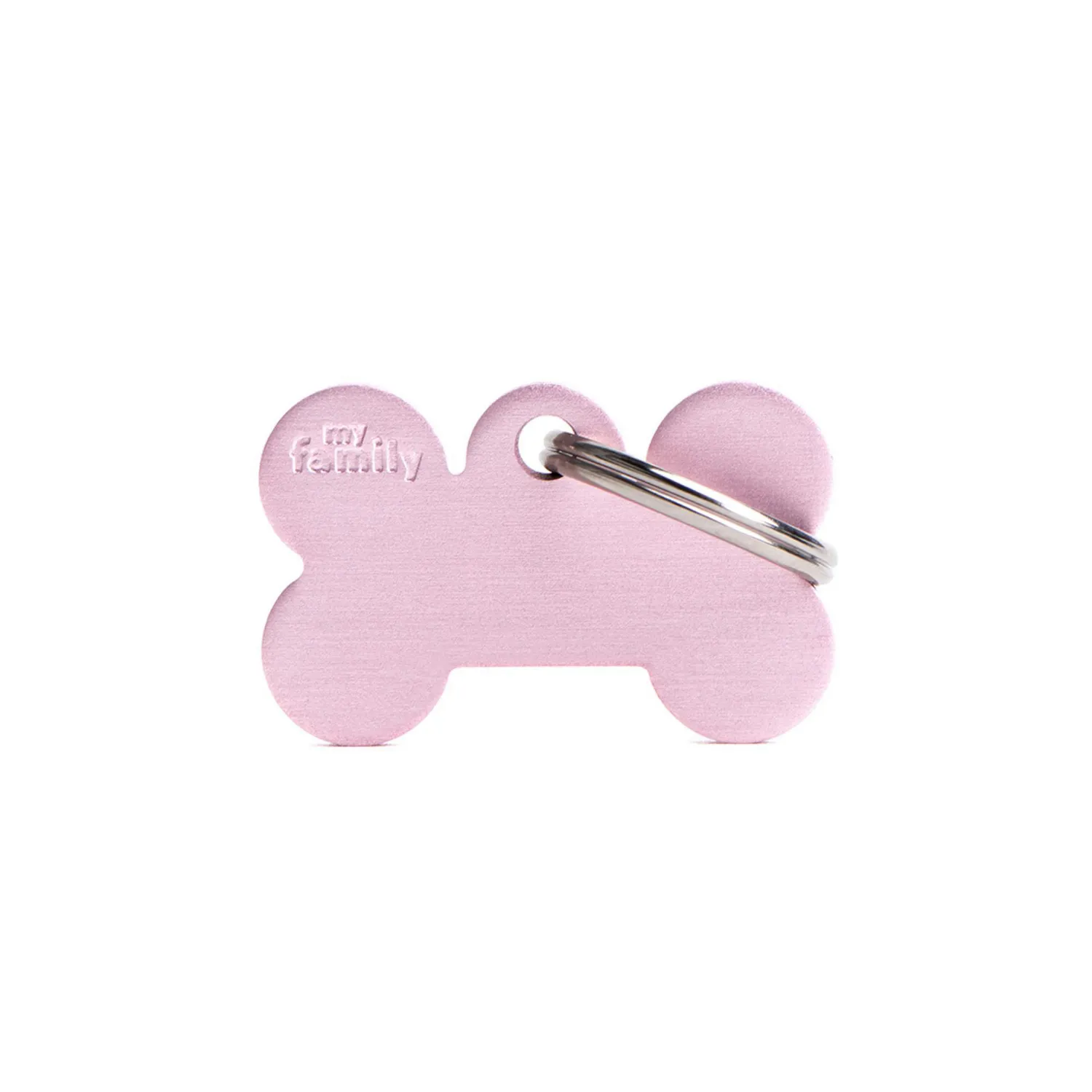 Placa Ident Hueso Pequeno Aluminio Rosa Basic