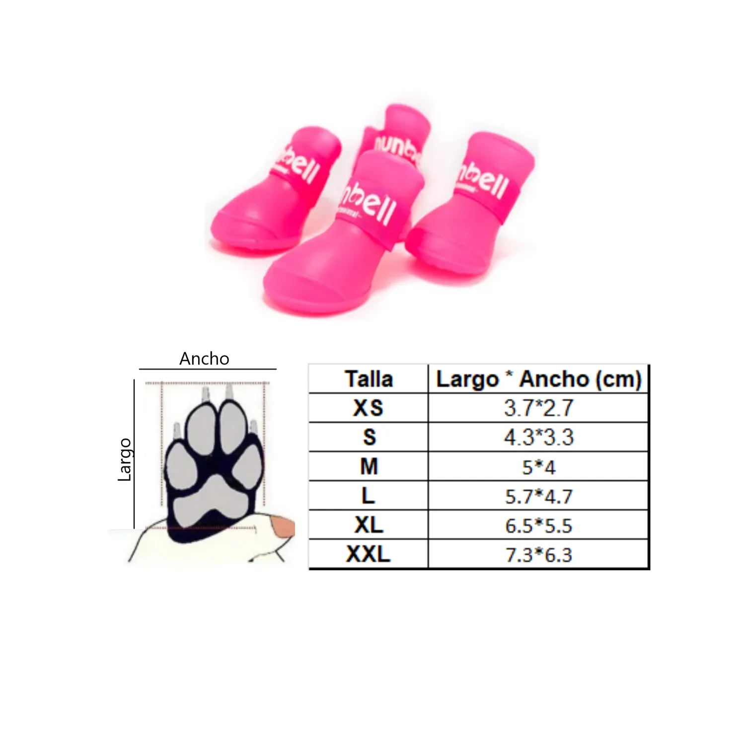 Botas zapatos lluvia para perro talla s nunbell color morado 4