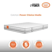 Colchón Doble Power Clasico Medio 140X190X025