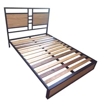 Cama King Metal Madera Amatista Cafe 200x190x24