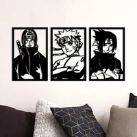 Set De 3 Cuadros Naruto Estilo 3 Negro