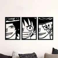 Set De 3 Cuadros One Piece Negro