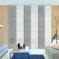 Cortina Panel Japonés 240X220Cm Combinado Gris Blanco