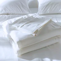 Juego De Sábanas 250 Hilos Cama Semidoble Color Blanco