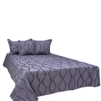 Tendido Password Ondas King Doble Faz Blanco - Gris