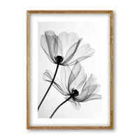 Cuadro Decorativo Artesanal Transparencia Floral 70X100Cm Marco Madera