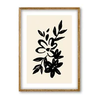 Cuadro Decorativo Artesanal Siluetas Florales 21X30Cm Marco Madera