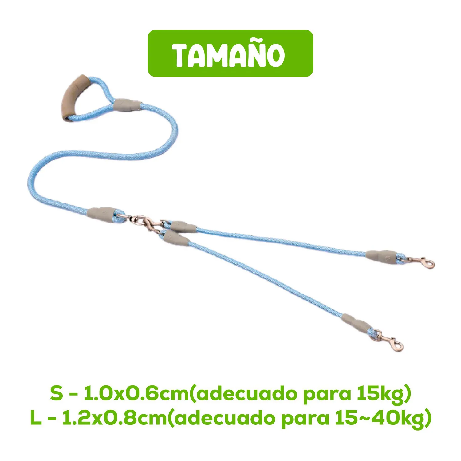 Trailla Doble Para Perros Pequeños/Medianos Talla L Calabaza Pets 6