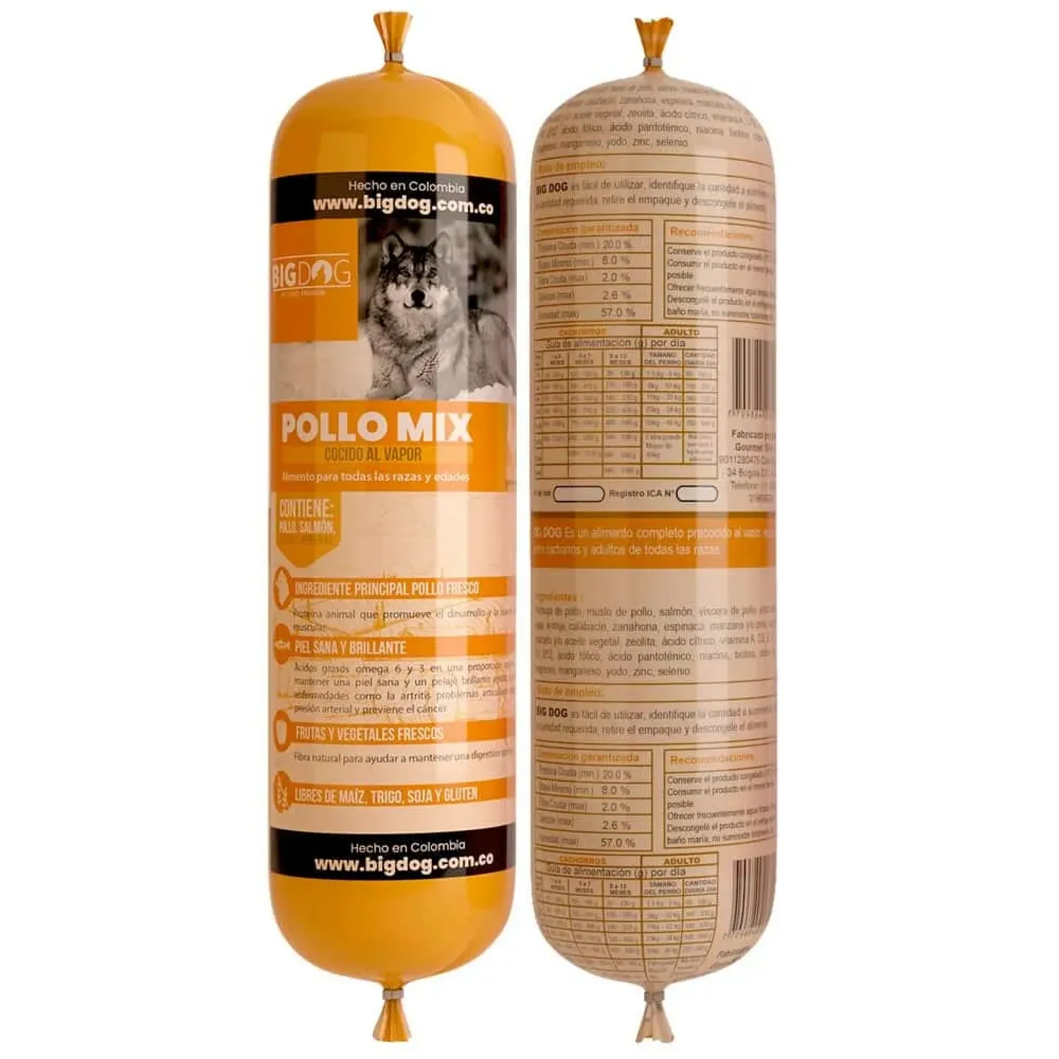 Comida Congelado Para Perro Big Dog Pet Dieta Cocida Sabor A Pollo 500g