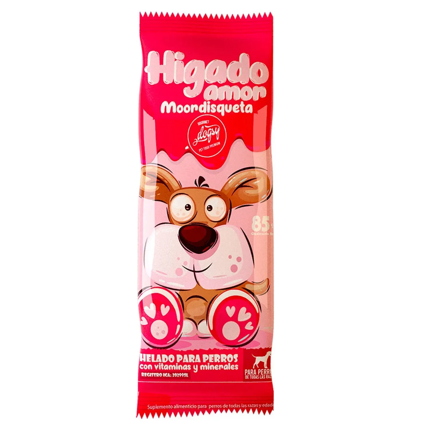 Comida Congelado Para Perro Dogsy Mordisqueta De Hígado 85gr