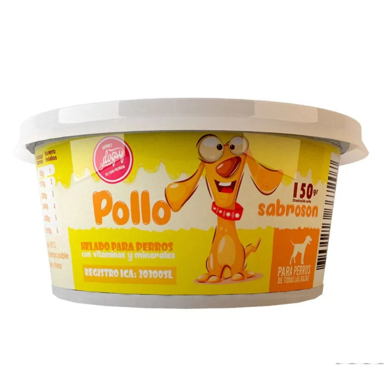 Comida Congelado Para Perro Dogsy Vaso De Helado Sabor A Pollo 150gr