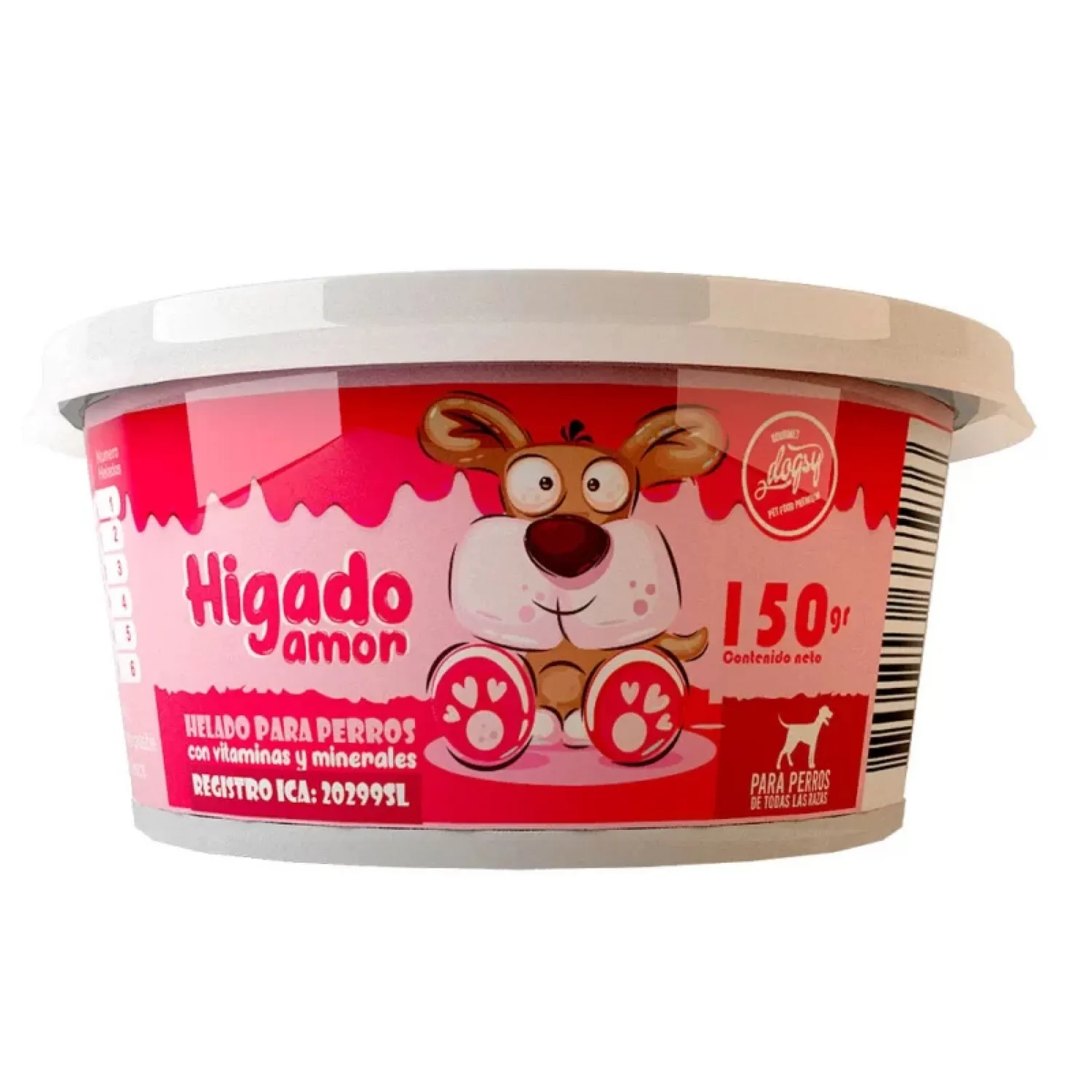 Comida Congelado Para Perro Dogsy Vaso De Helado Sabor A Hígado 150gr