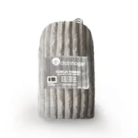 Cobija Flannel Ribbed 180x200 Cm 250g Gris