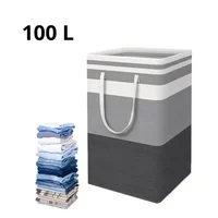 Cesto Grande Para Ropa Sucia Y Lavanderia Plegable 100 Litros Gris