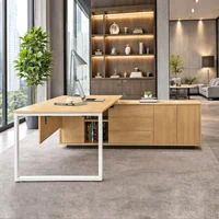 Escritorio Gerencial Con Credenza En Estructura Hank 180X75X180 Cm