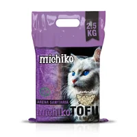 Arena sanitaria para gato aglomerante ecólogica tofu michiko lavanda 2.5kg